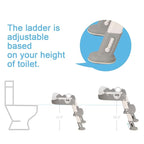 Wiifo Sturdy Potty Ladder with Soft Padded Cushion for Kids and Toddler, Step Stool Ladder for Toilet Training Seat(Grey White)