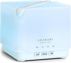 ASAKUKI Essential Oil Diffuser, Multifunctional Ultrasonic Aromatherapy Fragrant Oil Vaporizer Humidifier with Timer, Auto-Off Safety Switch, and 7 LED Light Colors, 700 ml (White)