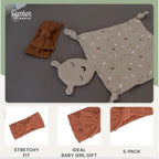 Parker Baby Cable Knit Nylon Headbands 5 Pack | Soft, Stretchy & Comfortable Bows for Girls | Adjustable, Soft to Touch & Knotted Headbands for Baby Girls | Baby Headwraps for Girls | Multiple Colors