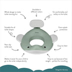 Kindsgut Potty Training Seat in whale design, designed in Germany, suitable for all toilet shapes non-slip toilet seat, Pistachio