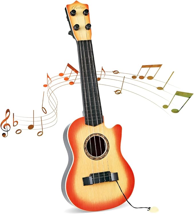 17inch Mini Guitar Toy, 4 Strings Guitar for Kids Musical Instrument Toys for Toddler Kids/Boys/Girls/Beginner.