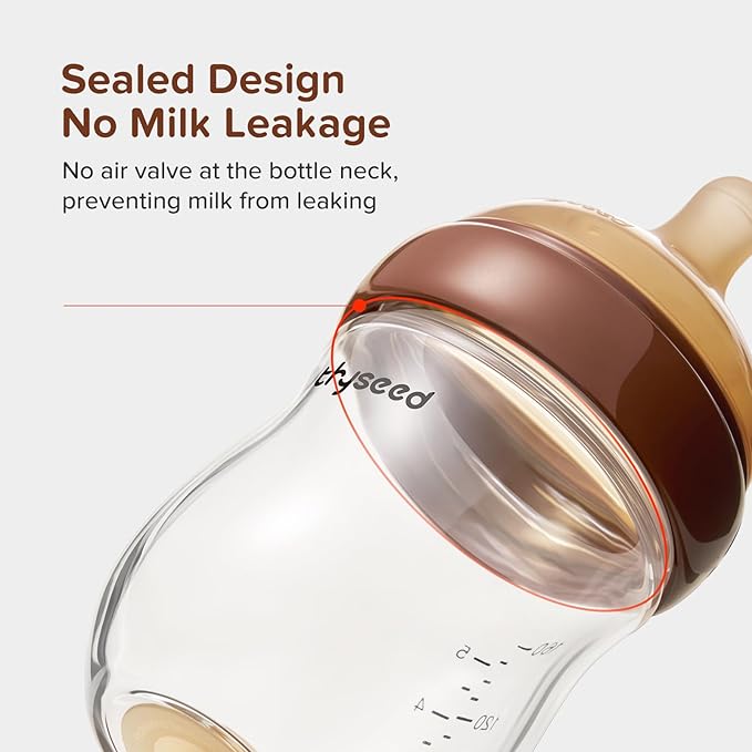 Natural Anti-Colic Baby Bottles That Mimic Breastfeeding Newborn Breast Like Nursing Bottle 0+ Months, 8 Ounce,1pack