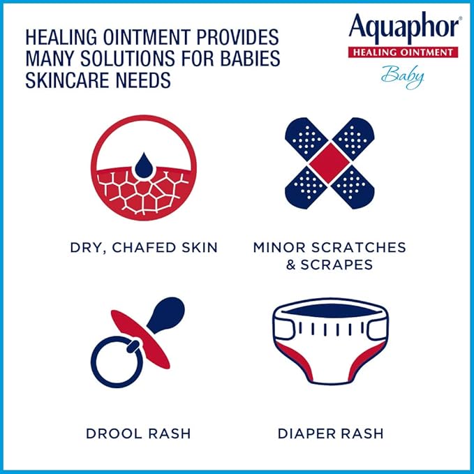 Aquaphor Baby Healing Ointment (14 Oz) + 3-in-1 Diaper Rash Cream (3.5 Oz), Hypoallergenic and Fragrance Free Skin Care Set for Babies