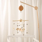 Baby Crib Mobile Musical Box - Mobile Rotary Music Box Imitation Wood - Music Box with Rotating Hook -Crib Mobile Motor Battery Operated Plays 12 Tunes Crib Toys Attachments (Without Arm)