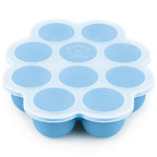 KeaBabies Silicone Food Freezer Trays with Lid, 2oz x 10 Pods Baby Food Storage Containers, Easy Puree Meal Prep, Breast Milk Silicone Freezer Molds, Dishwasher, Microwave Safe, BPA-Free (Misty Blue)