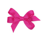 Wee Ones Girls' Plain Wrap Classic Grosgrain Hair Bows on a WeeStay No-Slip Hair Clip, Handmade, Baby, Shocking Pink