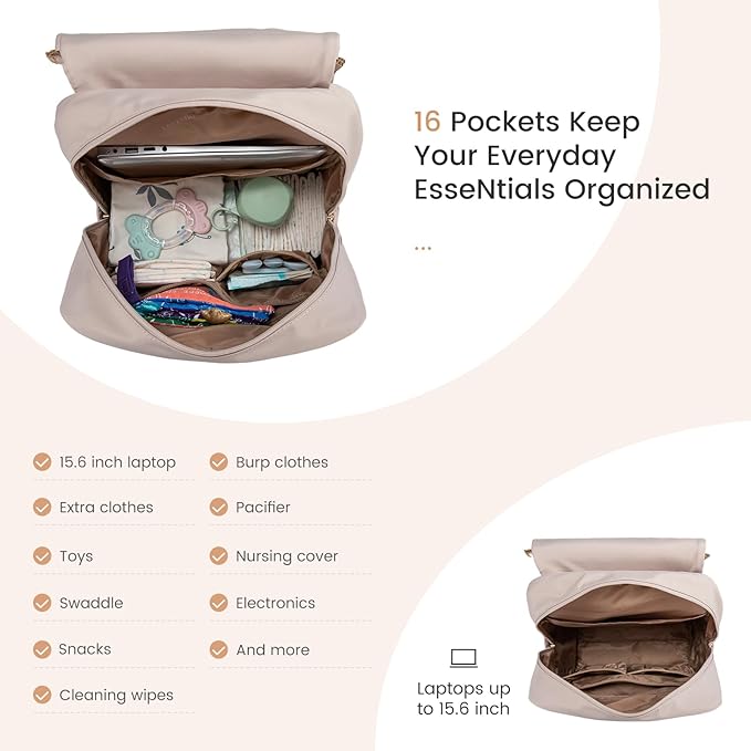 LOVEVOOK Diaper Bag Backpack, Baby Travel Bags for Boys & Girl, Toddler Waterproof Diaper Bag w/Changing Pad, Stroller Straps, Pacifier Case, Newborn Essentials Must Haves Mom