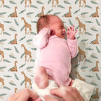 Stretchy Changing Pad Covers BROLEX Changing Table Cover for Baby Boys Girls,2 Pack Jersey Knit,Giraffe Leaf