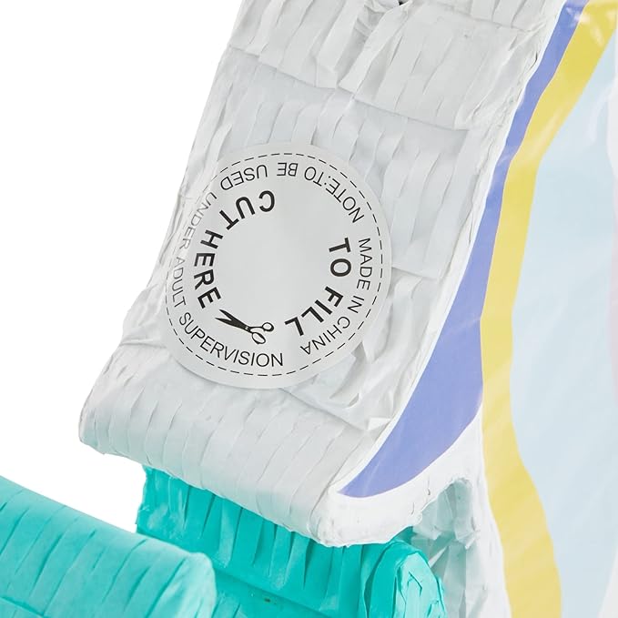 Unicorn Mermaid Pinata - Pull String Pinata for Girls Under the Sea Party Decorations, Rainbow Birthday (Small, 16.5x13x3 In), For Ages 3+