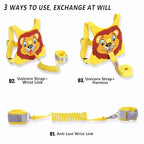 Toddlers Leash + Anti Lost Wrist Link Child Kids Safety Harness Kids Walking Wristband Assistant Strap Belt for Boys Pink Christmas Gift (Black)