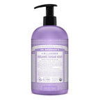 Dr. Bronner's - Organic Sugar Soap (Lavender, 24 Ounce) - Made with Organic Oils, Sugar and Shikakai Powder, 4-in-1 Uses: Hands, Body, Face and Hair, Cleanses, Moisturizes and Nourishes, Vegan
