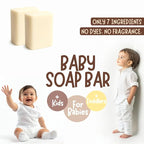 Unscented Baby Soap Bar for Sensitive Skin | Only 7 Ingredients | Gentle Wash for Babies, Toddlers, Kids, and Adults | Organic and Natural Ingredients | 2 Bars