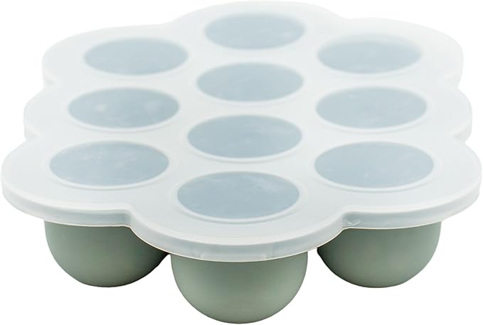 WeeSprout Silicone Baby Food Freezer Tray with Clip-on Lid - Perfect Storage Container for Homemade Baby Food, Vegetable & Fruit Purees, and Breast Milk
