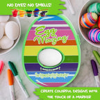 The Eggmazing Egg Decorator Easter Egg Decorator Kit - Arts and Crafts Set - Includes Egg Decorating Spinner and 8 Colorful Quick Drying Non Toxic Markers (Spring Green) - Packaging May Vary