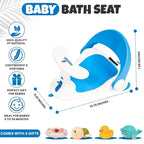 Baby Bath Seat for Babies 6 Months & Up Sitting Up | Non-Slip Bath Seat with Safety Suction Cups & Temperature Alert, Baby Bath Seat for Tub, Shower & Bathtub (Blue)
