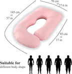 Pregnancy Pillow, Full Body Maternity Pillow 57 inch, with Removable Washable Cover - Sleep Support for Legs, Back, Neck, Shoulder, HIPS, Belly for Pregnent Women, Jersey Knit Cotton (Pink)