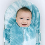 Happiest Baby SNOO Sleep Sack - 100% Organic Cotton Baby Swaddle Blanket - Doctor Designed Promotes Healthy Hip Development (Tie Dye Blue, X-Large)