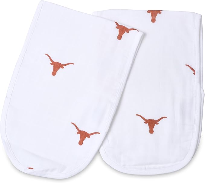 Three Little Anchors Texas Longhorns Burp Cloths 2pack