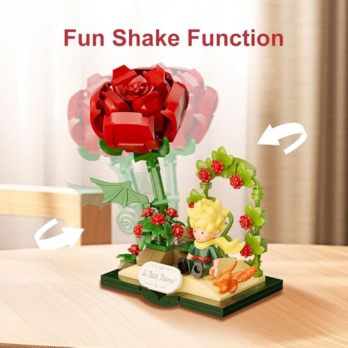 PANTASY Le Petit Prince Building Block Set Adults & Kids Collectible Brick Model,Rose,Train,Moon & Airplane Figures,Le Petit Prince Creative DIY Building Toys Gift for Fans of Stories