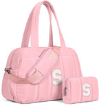 Gifts for Women Unique-Duffle Bag for Travel, Weekender Bags for Women，Initial Overnight Bag with Wet Pocket，Lightweight Travel Bags Personalized Gym Tote with Makeup Pouch