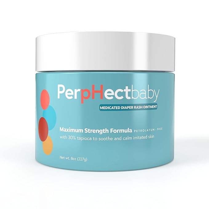 Maximum Strength Medicated Diaper Rash Ointment with 40% Zinc Oxide. Rapid Relief Soothing and Prevention, Paraben & Dye Free. 8 Oz