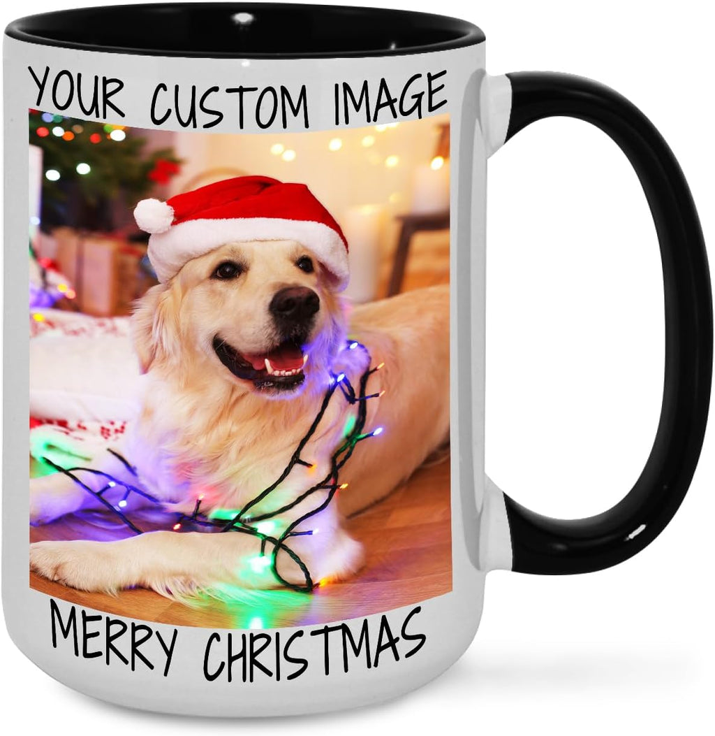 Ship Next Day Custom Mug Design Your Own Photo Text Personalized Picture Gifts for Women Men Customized Gifts Idea Personalized Coffee Mugs 15oz Black Handle