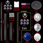 TONIFUL 6 Set Navy Blue Silver Balloon Centerpieces for Table,Balloon Arch Kit for Graduation Decorations 2025 Class of 2025 Party Decorations,New Year,Anniversary,Birthday Decoration