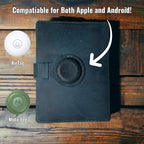 Genuine Leather AirTag and Moto Tag Passport Holder and Wallet for Men and Women RFID Blocking for Secure Traveling and Documentation Organizer (Blue)