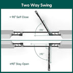 Babelio Upgraded Baby Gate with Cat Door, 29-43" Auto Close Durable Dog Gate for Stairs, Doorways and House, Easy Walk Thru Safety Gate with Pet Door Includes 4 Wall Cups, Black