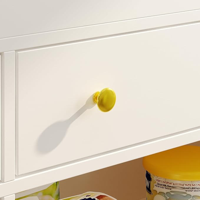 WOODTIME 43.3" W Nursery Dresser with Diaper Changing Tray, 2 Hidden Organizers & Towel Racks, Baby Kids Dresser Changing Table with 4 Drawers & 2 Shelves for Bedroom, White