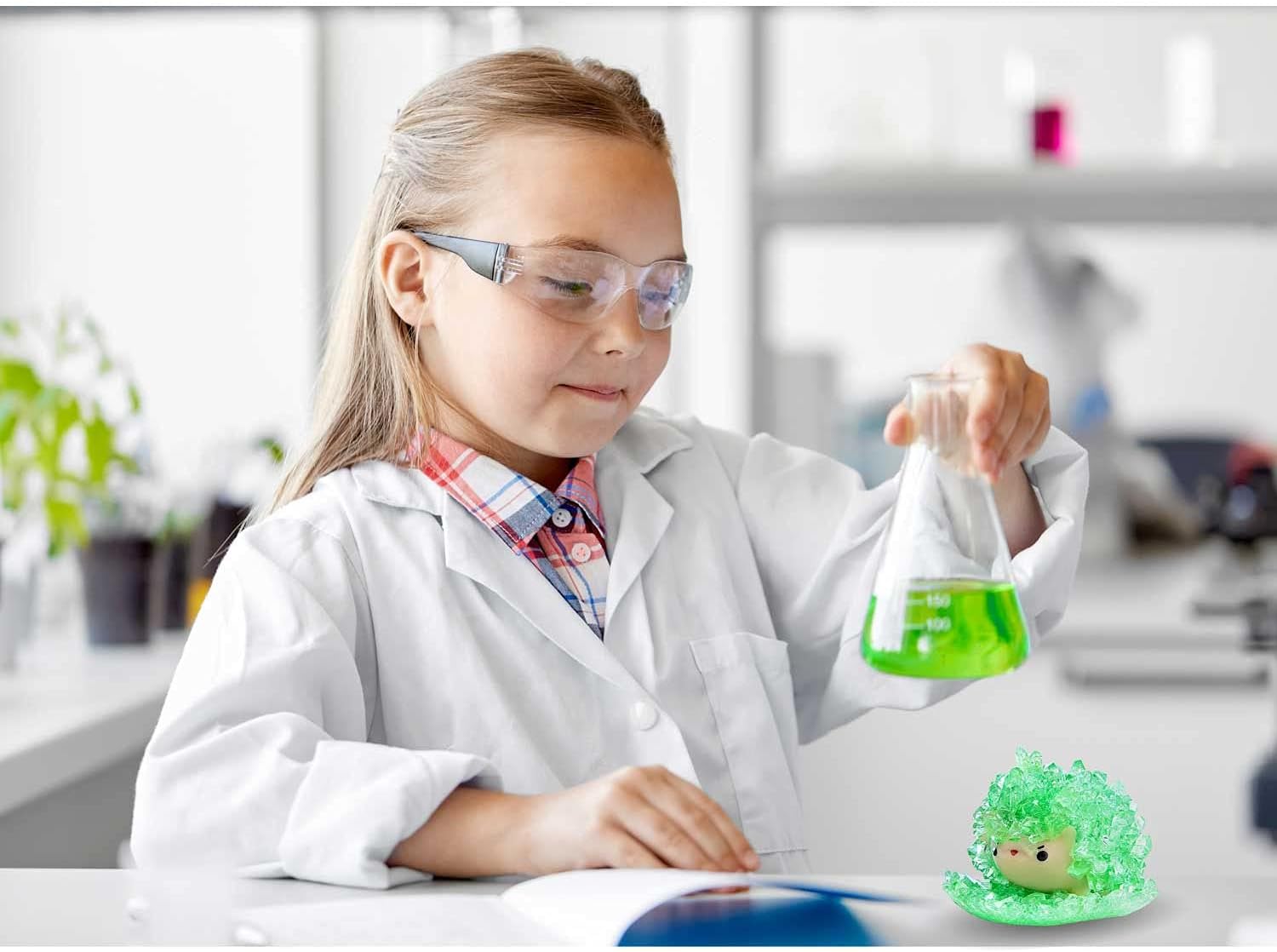 Crystal Growing Toys for Kids - Vibrant Colorful Crystal Hedgehog to Grow,Science Experiments Learning and Education for Kids STEM Gifts for Boys & Girls 8 years + (Moss Green)