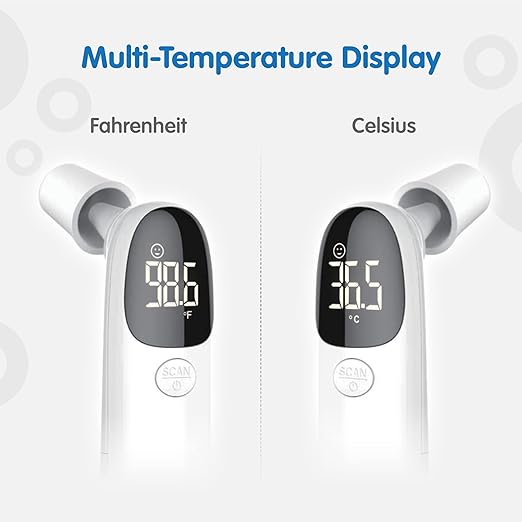 Elepho eTherm Ear & Forehead Non-Contact Thermometer Infrared & Digital Thermometers for Adults, Kids, Babies & Infants Instantly Accurately Reads Temperature Slim Design, Easy to Read Large Display.