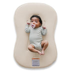 Snuggle Me® Baby Lounger Curve (0-6 Months) - Premium Organic Cotton with Foam Core, Machine-Washable Cover, Buttery-Soft & Breathable Infant Lounger with Travel Bag (30 in x 20 in x 1.9 in) - Natural