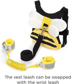 PandaEar 3 in 1 Toddler Harness Leashes + Anti Lost Wrist Link, Kids Bee Safety Backpack Harness with Children Leashes, Child Anti Lost Leash for Girls Boys Outdoor