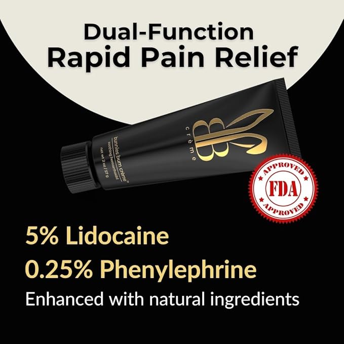 5% Lidocaine Rapid Hemorrhoid Soothing Cream, 2 oz, Maximum Strength for Fast Acting for Pain, Burning, Itching, Swelling & Discomfort.