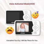Baby Monitor with 2 Cameras, 2.4" LCD Screen Video Baby Monitor No WiFi Night Vision VOX Mode Alarm and 1000ft Range, Peace of Mind for New Parents