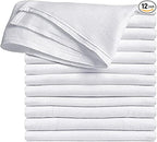 High Absorbancy Reusable Flat Cloth Diapers, Soft & Safe 27 X 27 100% Cotton Burp Cloth, Also Great to Clean Mirrors (12)