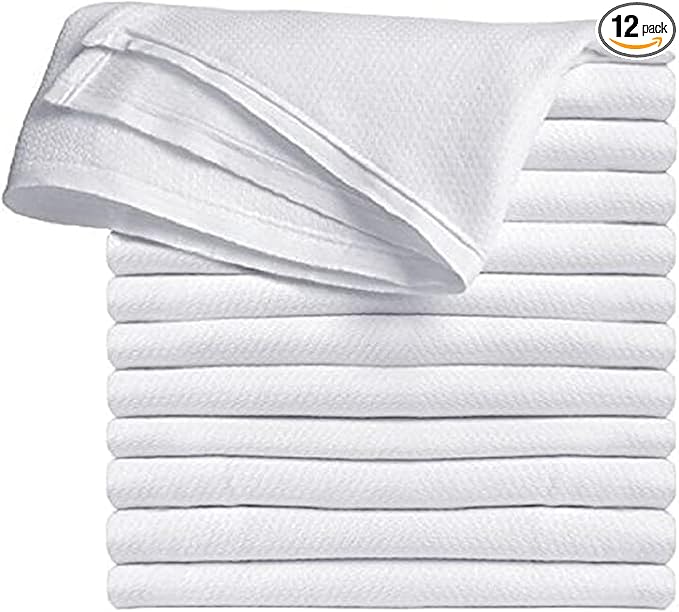 High Absorbancy Reusable Flat Cloth Diapers, Soft & Safe 27 X 27 100% Cotton Burp Cloth, Also Great to Clean Mirrors (12)