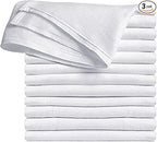 High Absorbancy Reusable Flat Cloth Diapers, Soft & Safe 27 X 27 100% Cotton Burp Cloth, Also Great to Clean Mirrors (3)