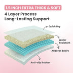 Baby Bath Kneeler and Elbow Rest Pad Set, Non-Slip Painless Thick Kneeling Pad - Foam Kneeling Pad for Bathing Babies - Knee Saver & Arm Support with 4 Pockets Toy Organizer (Large, Baby Pink)