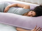 QUEEN ROSE Cooling Pregnancy Pillows, U Shaped Full Body Maternity Pillow for Pregnant Support, Rayon Derived from Bamboo, Buttery Soft, Super Breathable for Hot Sleeper, Purple