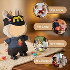 17cm Doll Clothes, Accessories for 15/17cm Dolls Clothes Headband + Overalls, Dolls Keychain Accessories, No Doll Included (Black)