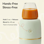 Bubble Blender, Baby Food Maker & Puree Blender with 2 Borosilicate Glass Cups, Compact Baby Bullet for Smoothies, Hands-Free One-Touch, 200W Motor, Sage