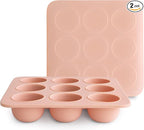 mushie Silicone Baby Food Freezer Tray with Lid | 9 Cups x 1.5oz | BPA Free Storage Container (Blush)