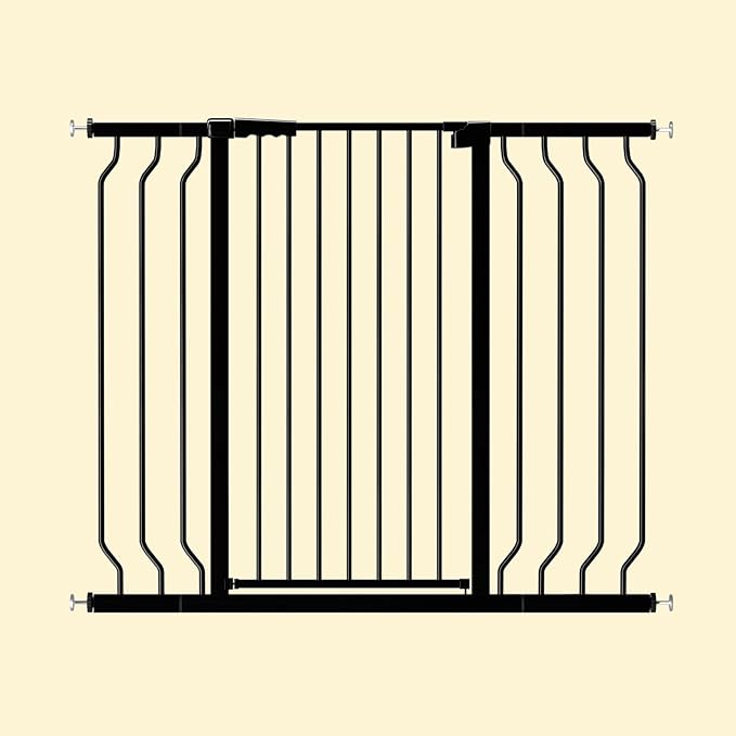 ALLAIBB Black 40.55" Extra Tall Wide 29.92-46.06" Baby Gate Pressure Mounted Walk Through Child Kids Safety Toddler Tension Pet Dog Gates with Extension for Doorways Kitchen