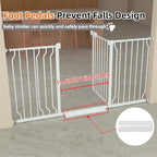 TSAYAWA Extra Wide Walk Through Baby Gate with Door, 62-67 Inch Wide Presure Mounted No Drill Metal Auto Close Child Gate for Stair Doorway - Indoor Outdoor Safty Gate for Toddler Dog Doggie, White