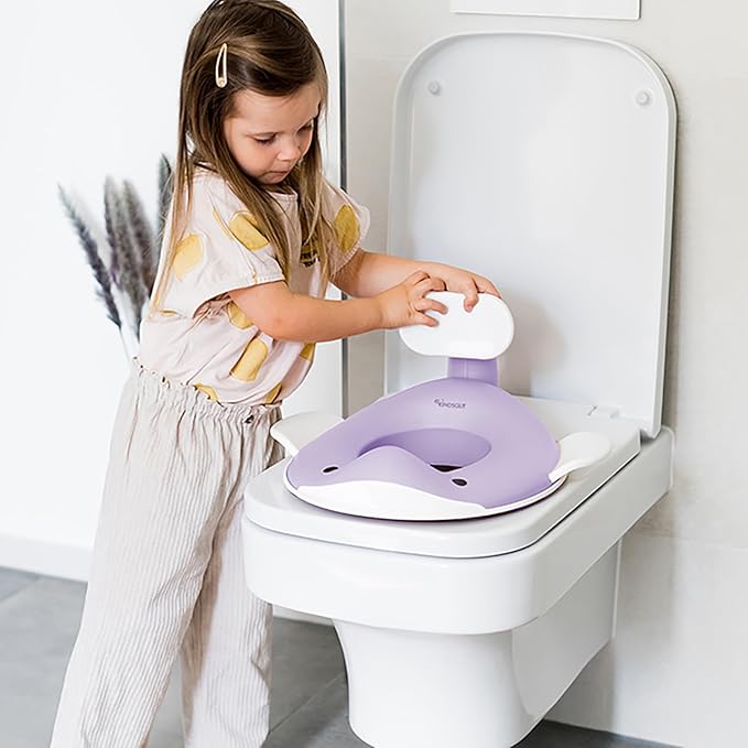 Kindsgut Potty Training Seat in whale design, designed in Germany, suitable for all toilet shapes non-slip toilet seat, Lilac