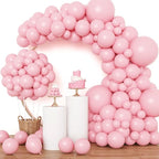 RUBFAC Pink Balloons 129pcs Light Pastel Pink Balloon Different Sizes 18 12 10 5 Inch for Garland Arch Birthday Party Baby Shower Gender Reveal Wedding Anniversary Easter Decoration
