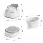 Bebamour Potty Training Toilet 3 in 1 Multi-Functional Potty Seat Detachable Baby Potty Step Stool Anti-Slip Stable Potty Training Toilet with 100 Pack Trash Bags for Baby Toddler Kids(Coffee)