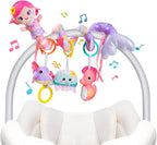 Koty Carseat Toys Hanging, Pink Mermaid Stroller Toys for Babies 0-6 Months, Baby Car Seat Toy with Crinkle, Teether, Music Box, Rattle, BB Squeaker for Babies Boys Girls Gifts (Pink Mermaid)
